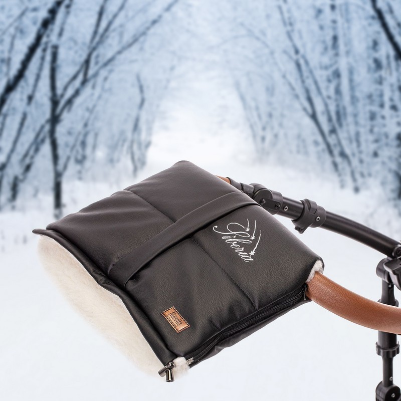 Муфта меховая для коляски Nuovita Siberia Lux Bianco Nero/Черный  