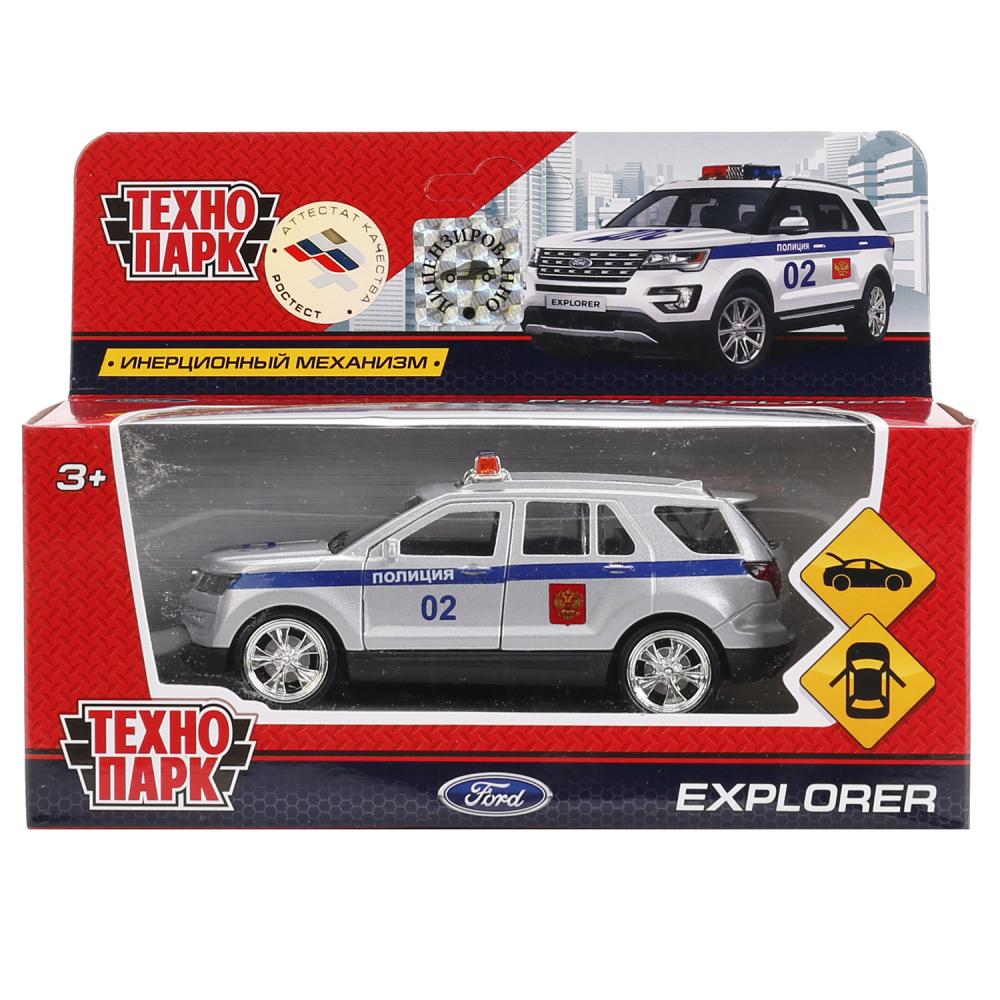 Машина металлическая Ford Explorer Полиция, 12 см, открываются двери, инерционная  