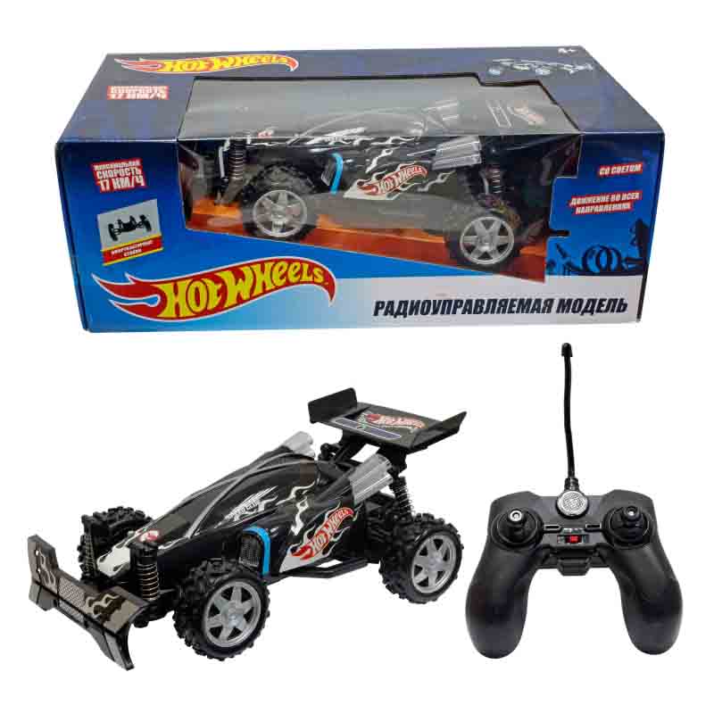 

Машинка на р/у - Hot Wheels Багги, черная, свет