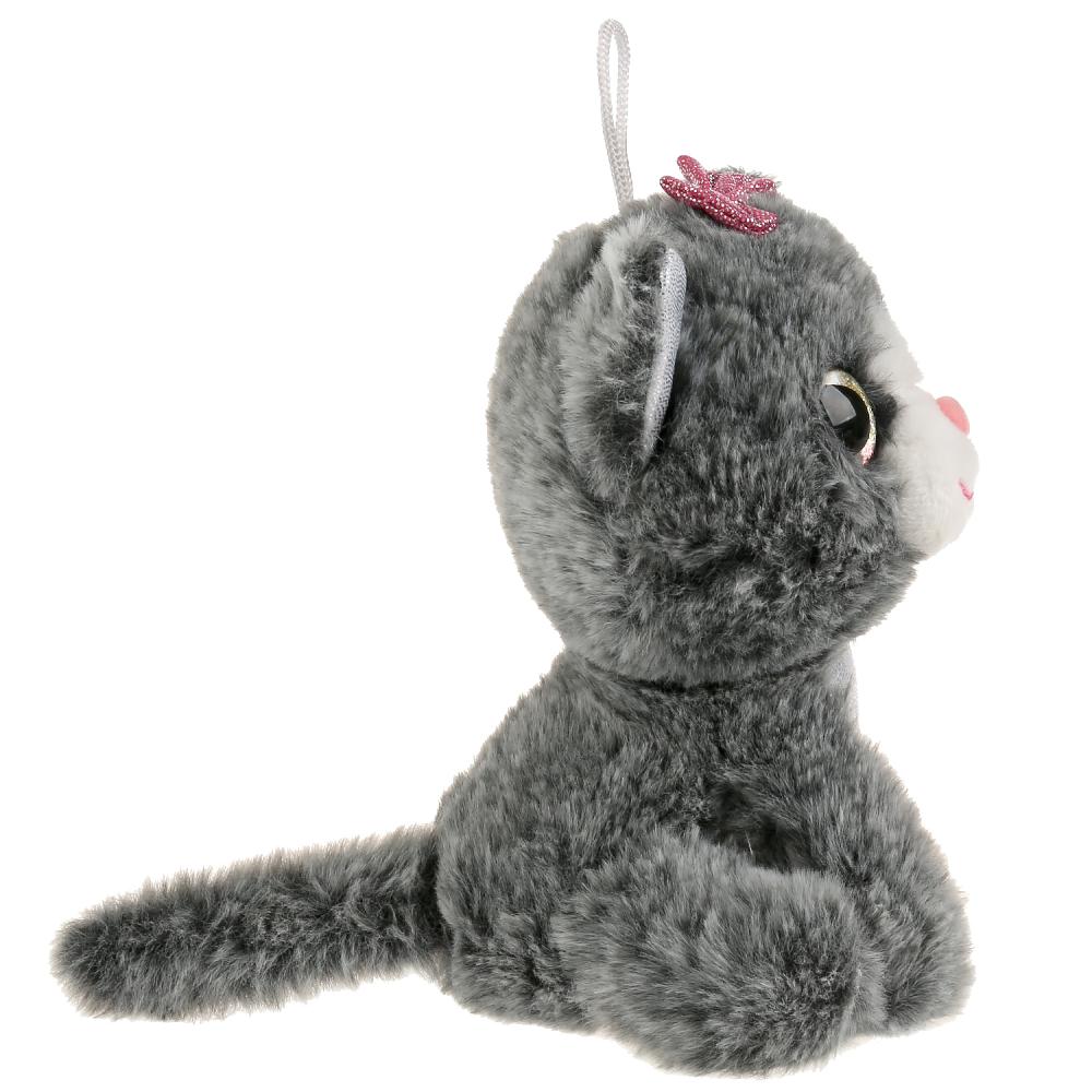 Игрушка мягкая - Кошка с бантиком, 15 см  