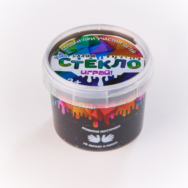 

Слайм – Стекло Party Slime, в банке 100 грамм, черный