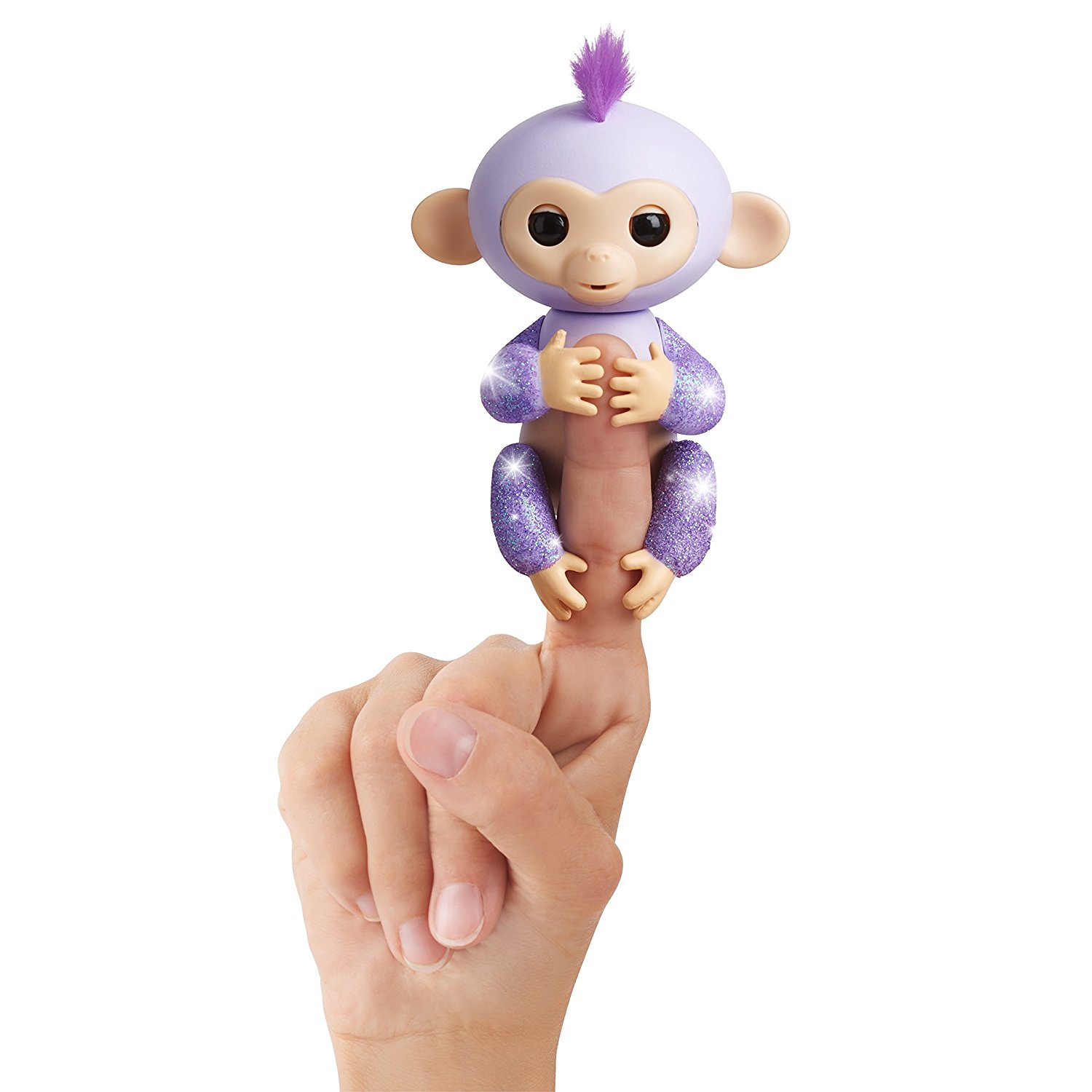 Интерактивная обезьянка Fingerlings – Кики, светло-пурпурная, 12 см, звук  