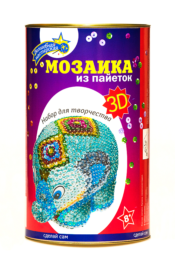 Мозаика из пайеток 3D - Слон  