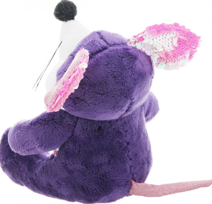 Мягкая игрушка - Мышка с пайетками, 20 см  