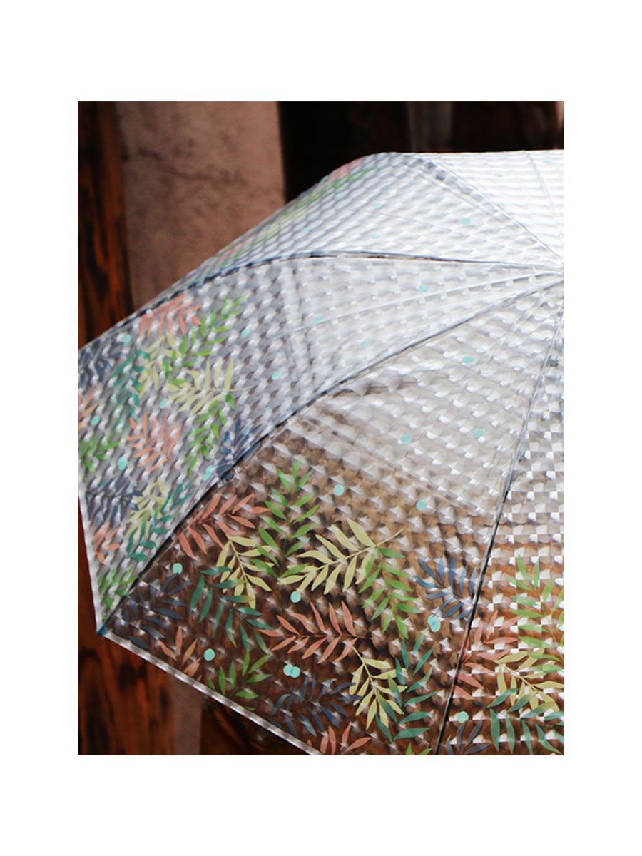 Зонт-трость Тропические Листья с 3D эффектом розовый  