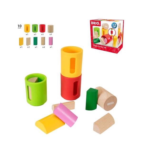 

Игровой набор с деревянными формочками-сортерами, 10 деталей