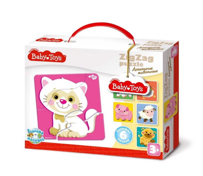 Пазлы-макси Зигзаг - Baby Toys. Домашние животные, 18 элементов  