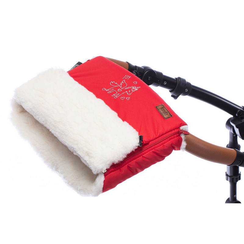Муфта меховая для коляски Nuovita Islanda Bianco Rosso/Красный  