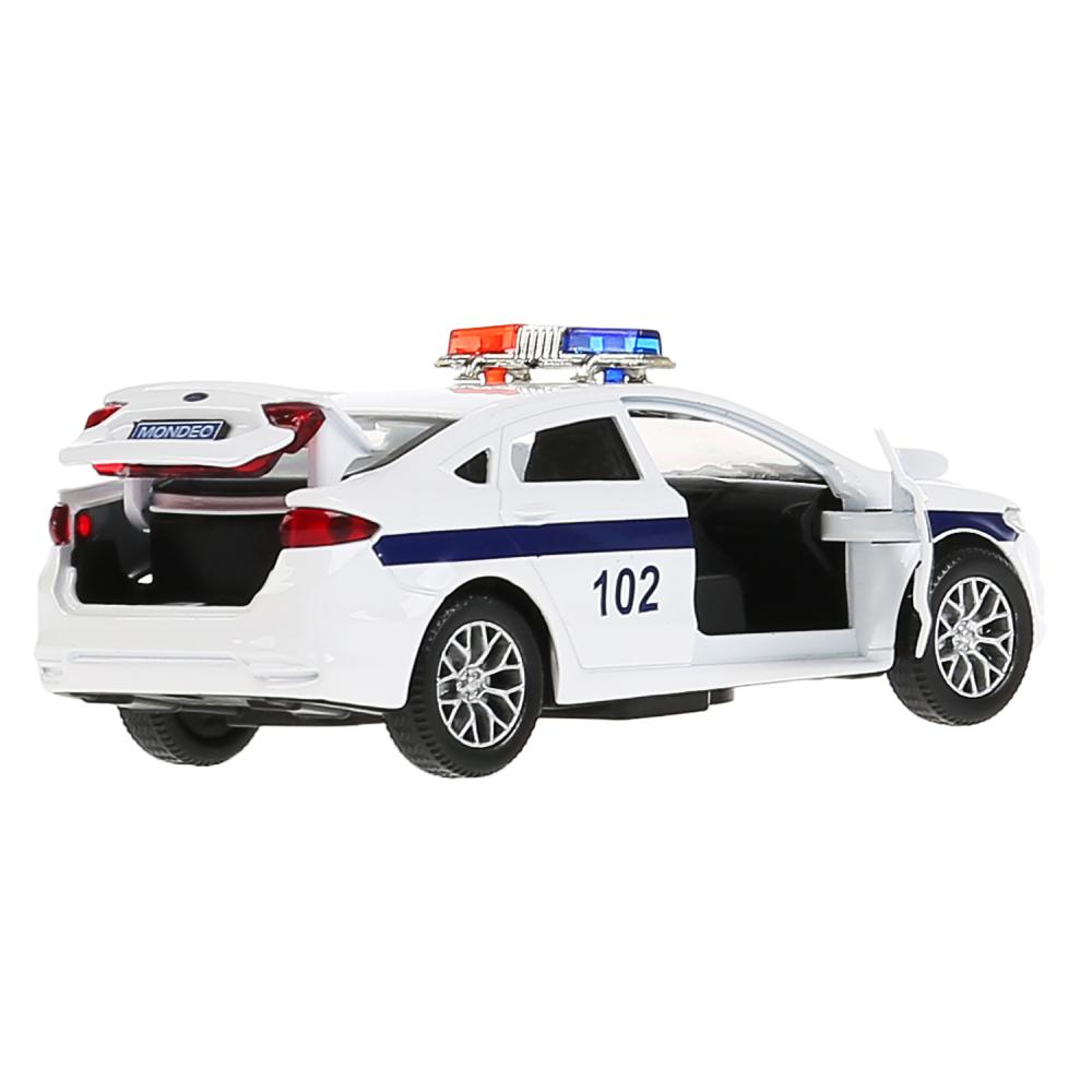 Машина Ford Mondeo - Полиция, 12 см, цвет белый, открываются двери, багажник, инерционный механизм  
