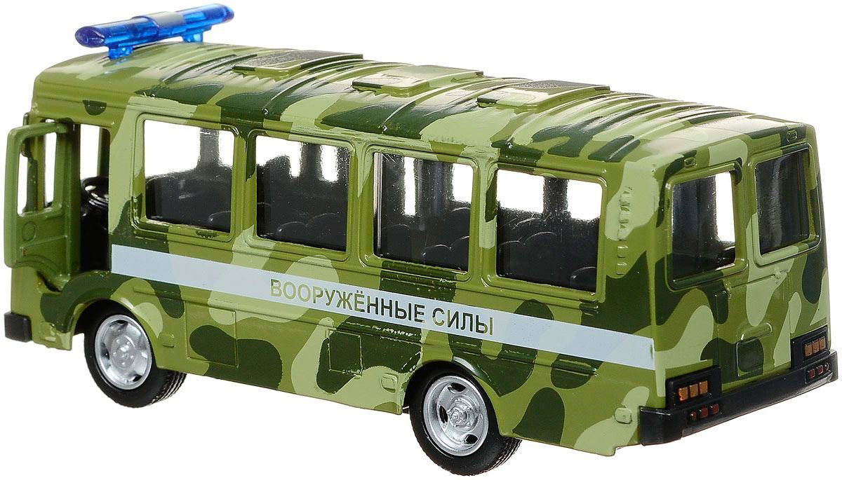 Инерционный металлический автобус ПАЗ - Военный  