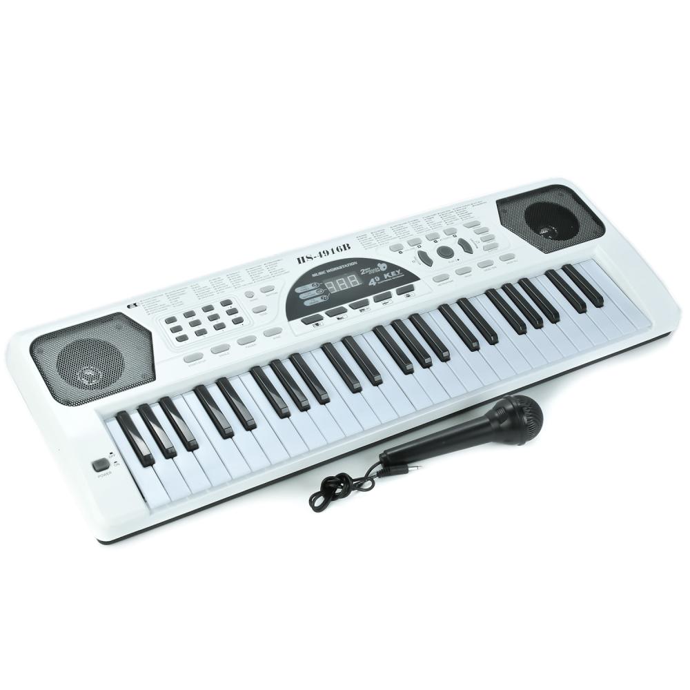 

Электроорган 220V/батарейки с микрофоном HS4916B, 49 клавиш, свет