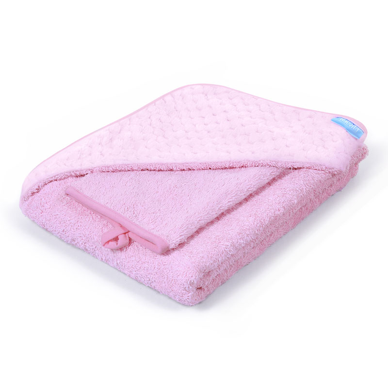 Полотенце с уголком и варежкой Nuovita Grazia 100x100 махра/плюш-соты, розовый  