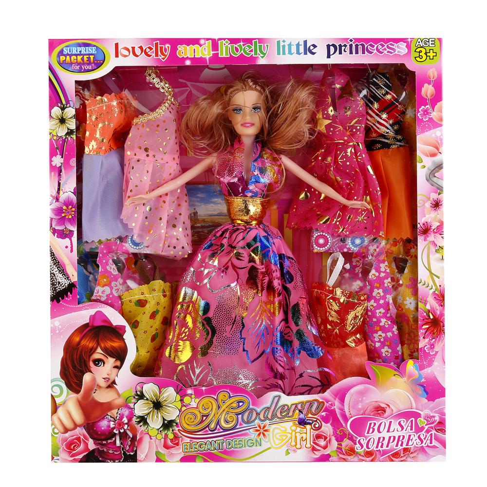 Кукла с набором одежды, 29 см, разные цвета   
