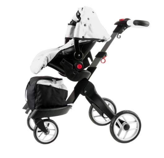 Многофункциональная прогулочная коляска-трансформер для кукол 12 в 1 Buggy Boom Aurora 9005, белая  