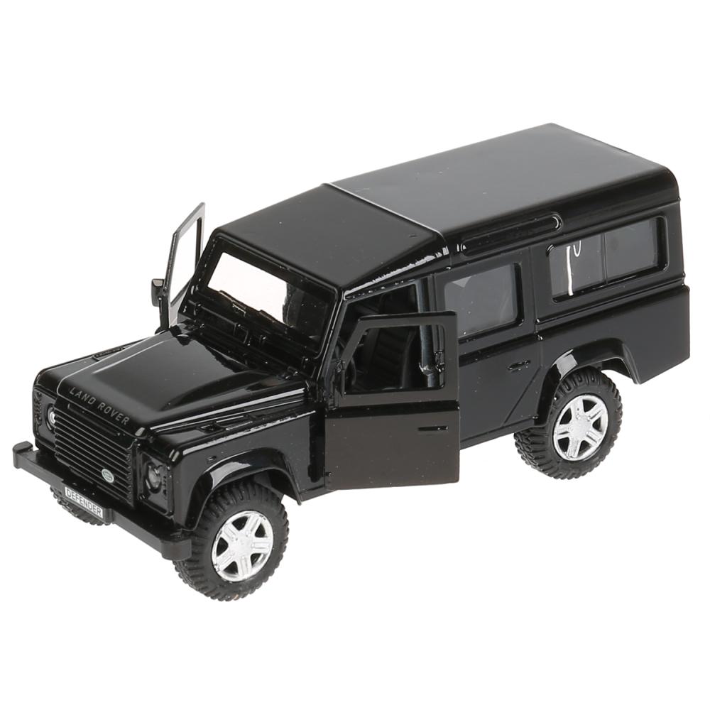 Машина металлическая Land Rover Defender, 12 см, открываются двери, инерционная, черная  