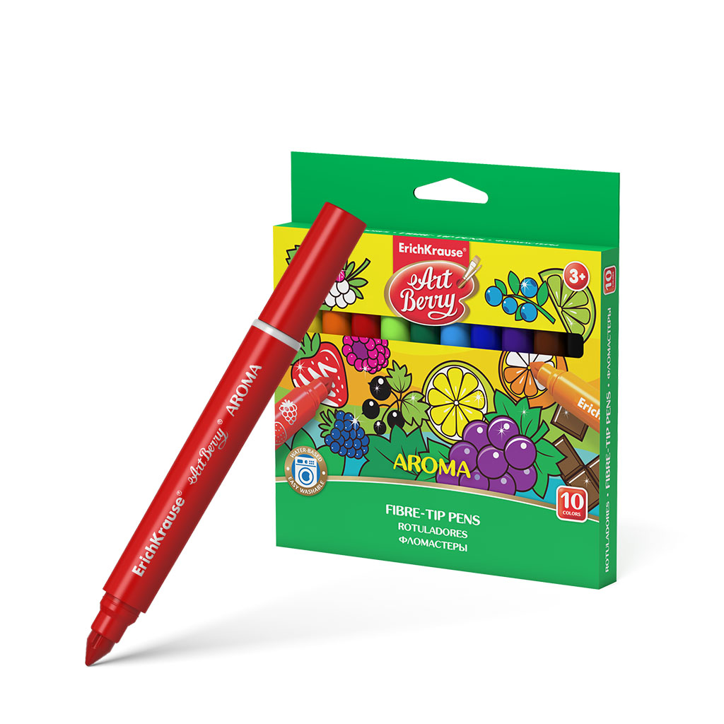 

Фломастеры ArtBerry Aroma Easy Washable, 10 цветов