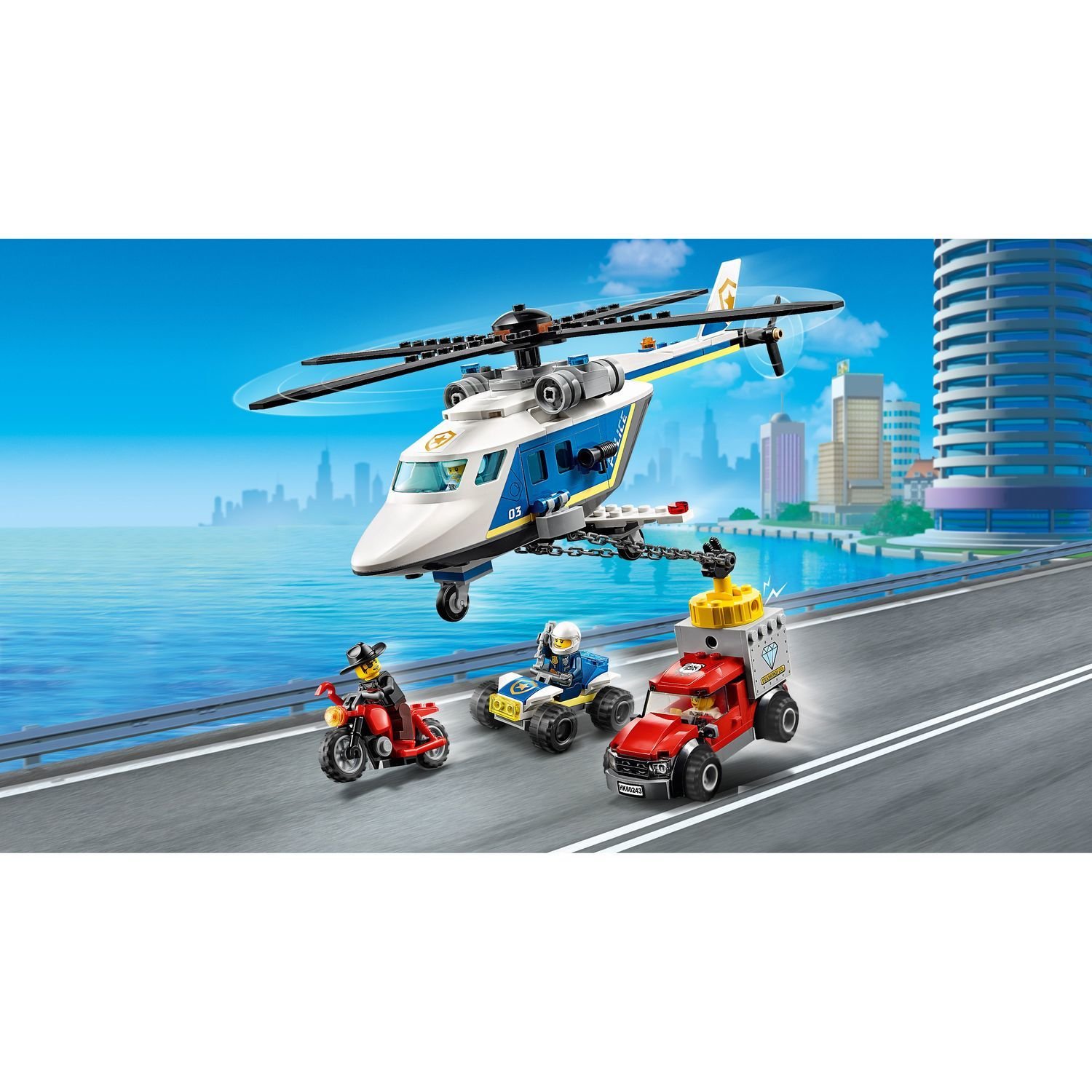 Конструктор Lego City Police Погоня на полицейском вертолёте  
