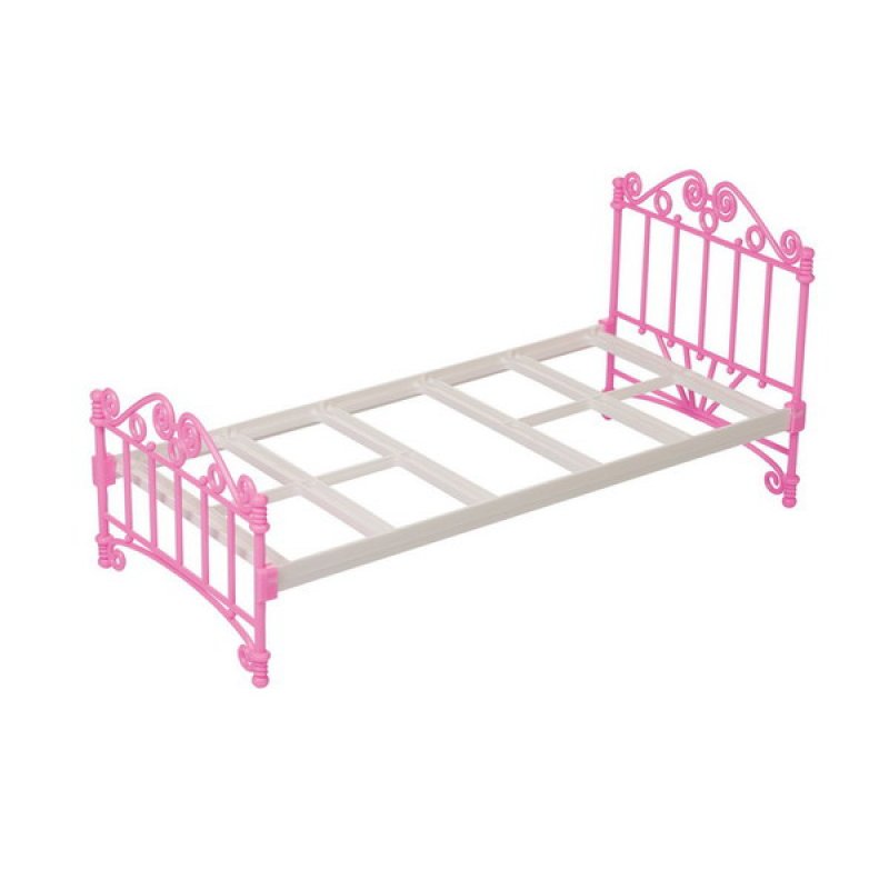 Кроватка с постельным бельем, розовая  