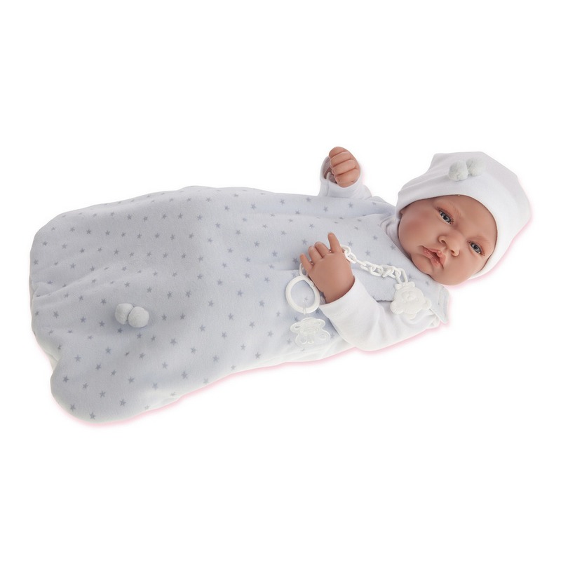 Кукла-младенец Кармело в голубом, 42 см  