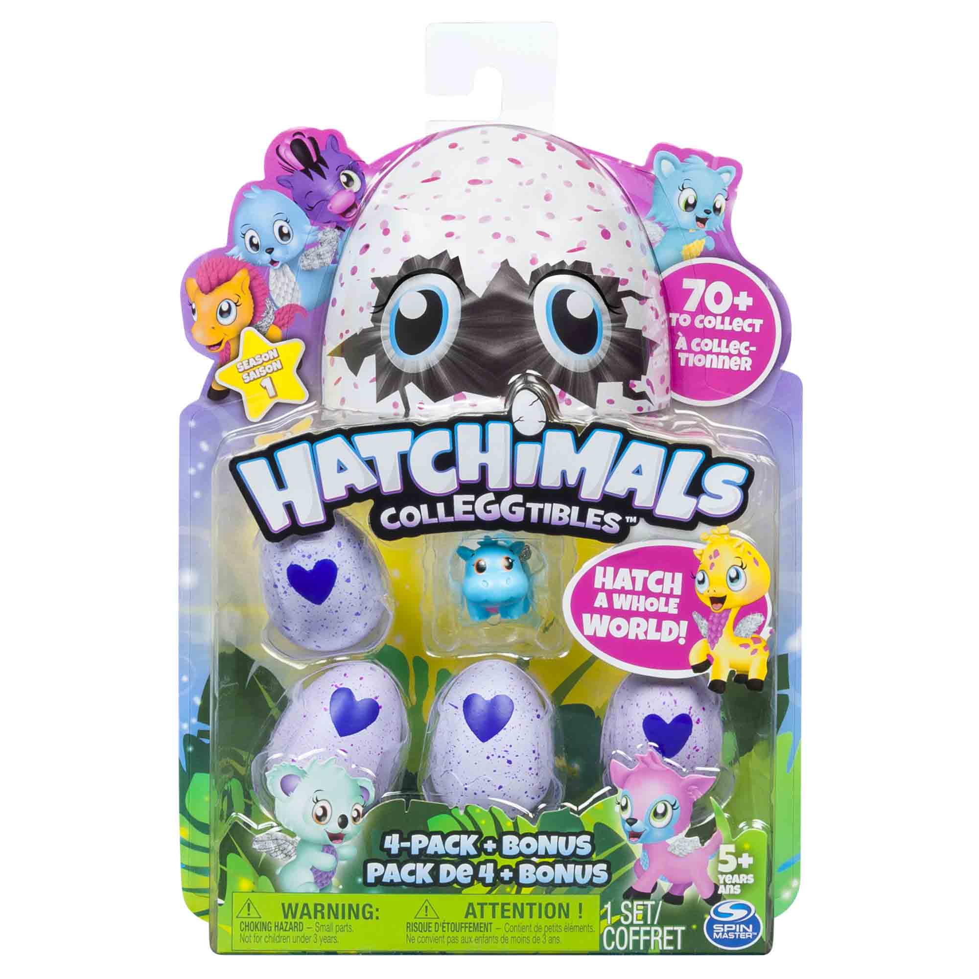 Коллекционная фигурка Hatchimals, 4 штуки и бонус  