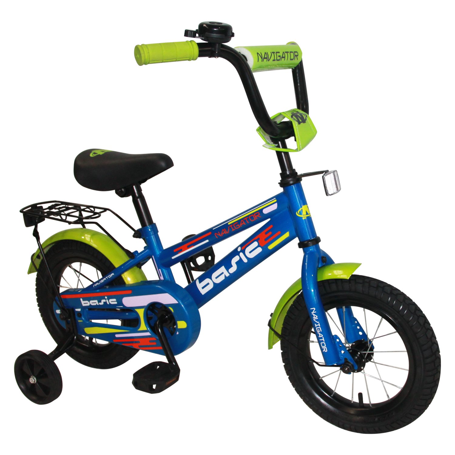 Детский велосипед, Navigator Basic, колеса 12", стальная рама, стальные обода, ножной тормоз  