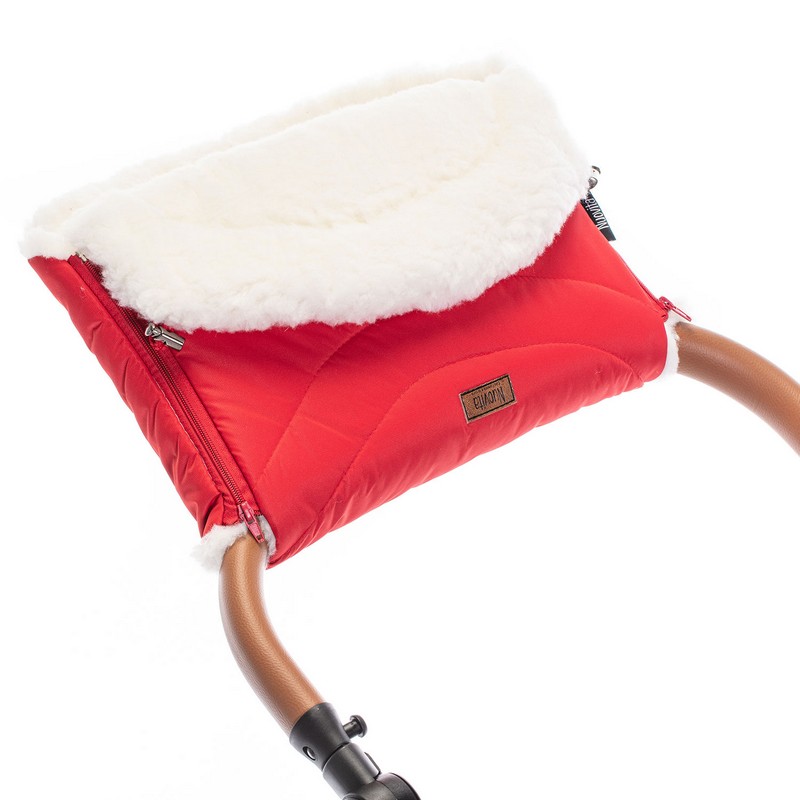 Муфта меховая для коляски Nuovita Tundra Bianco Rosso/Красный  