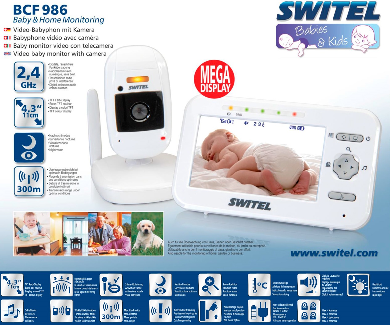 Видеоняня Switel BCF986 