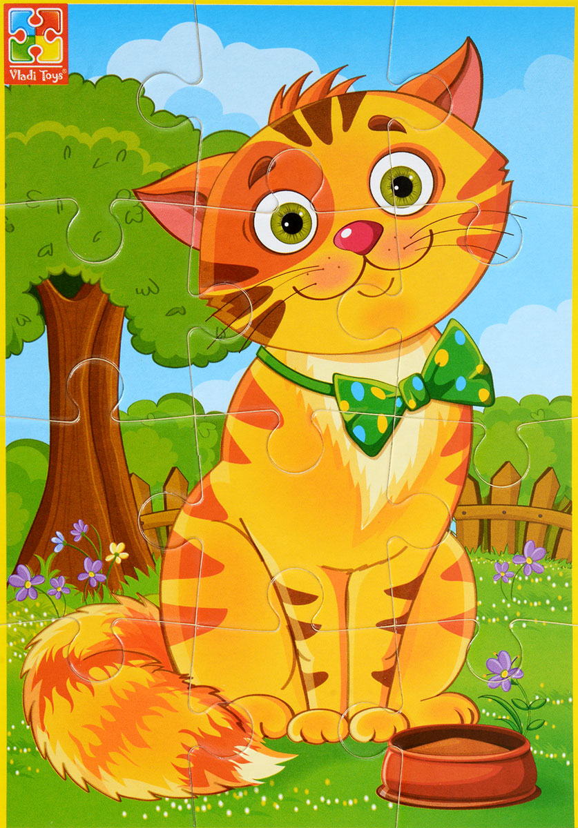 

Мягкий пазл А5 – Котик, 12 элементов