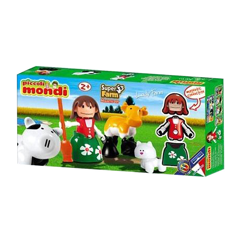 Магнитный конструктор Plastwood Piccoli Mondi Super Farm, Lady Farm  