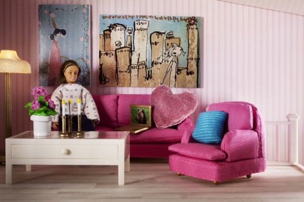 Кукольная мебель Смоланд - Гостиная в розовых тонах  