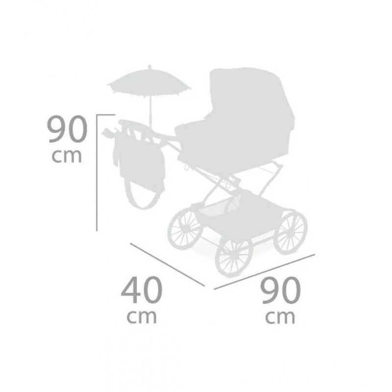 Складная коляска с сумкой и зонтиком для кукол Reborn - ТОП-коллекшн, 90 см   