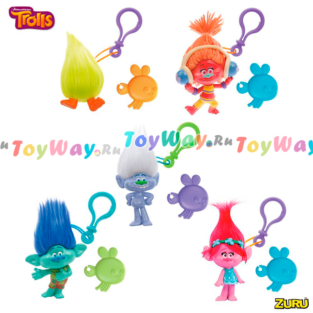

Фигурка – Trolls, на брелоке в наборе с расческой