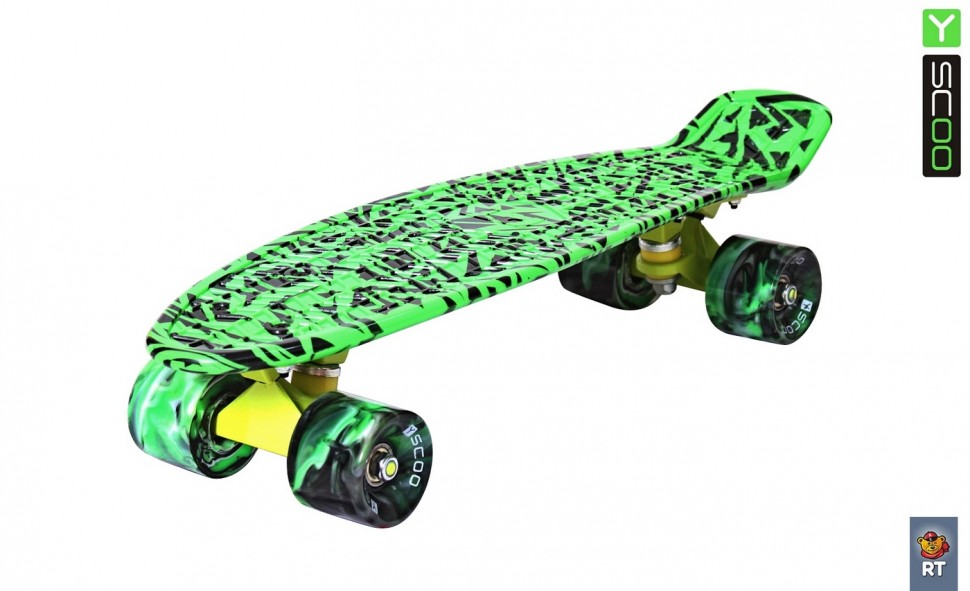 Скейтборд 12-13 Penny board RT 22 Print Green Elka, green/mix  