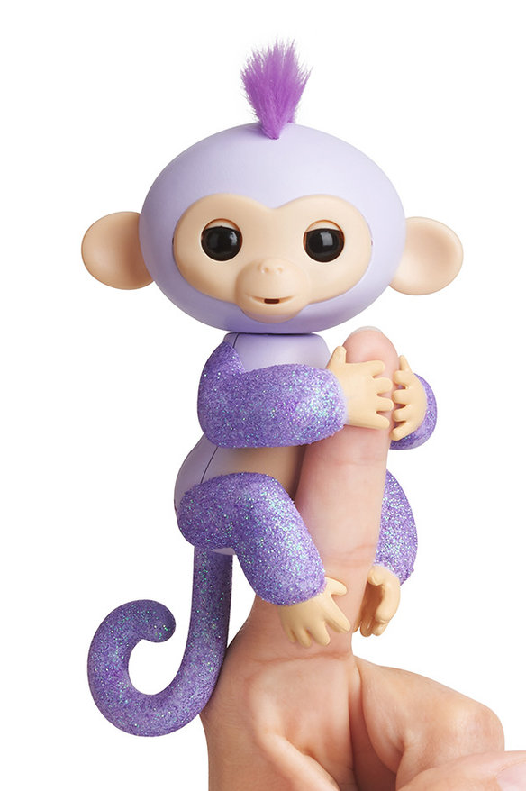 Интерактивная обезьянка Fingerlings – Кики, светло-пурпурная, 12 см, звук  