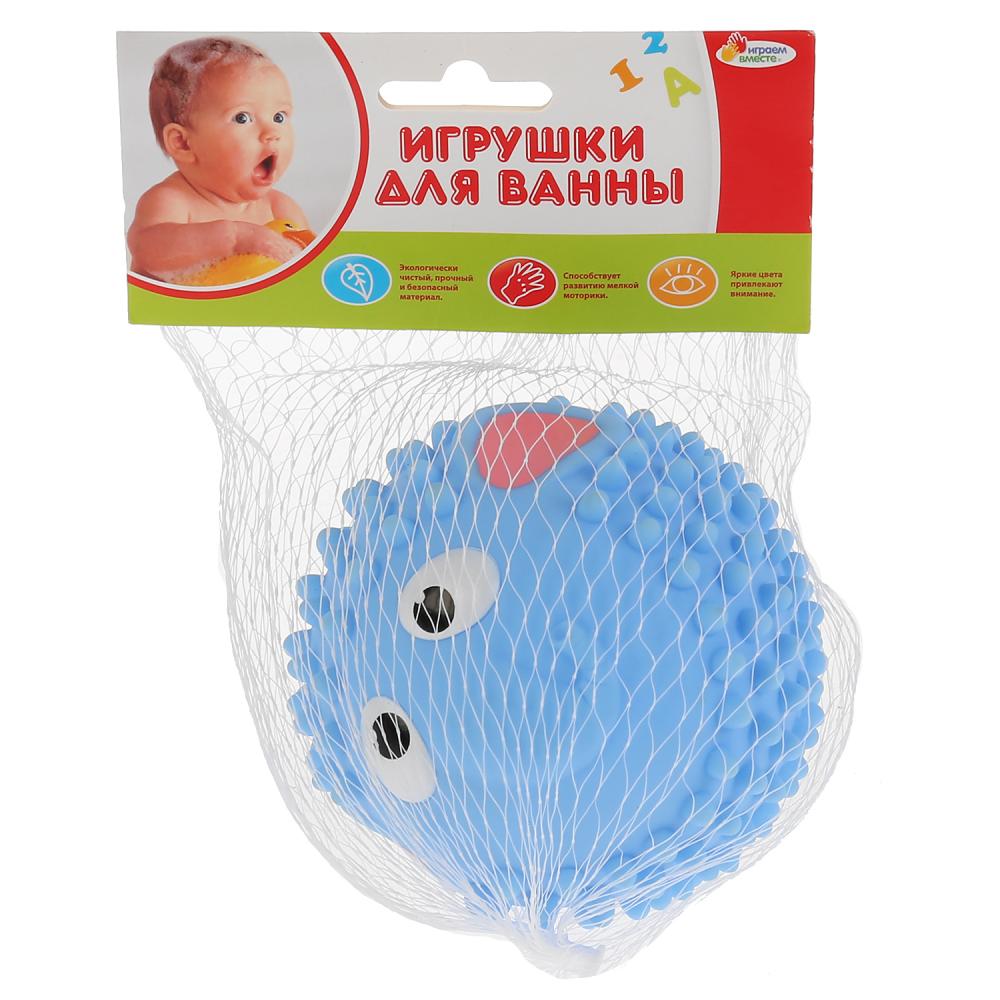 Мячик-слон голубой Капитошка для купания, пластизоль, 8 см  