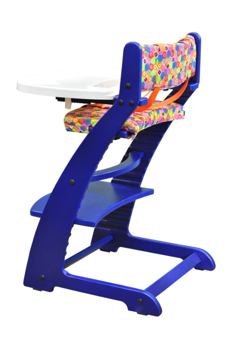Растущий стул Praktikk, цвет - Синий + комплект для кормления  