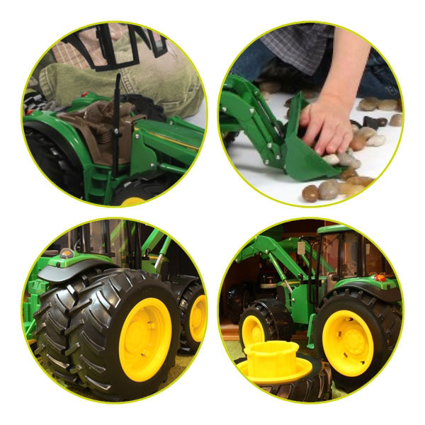 Трактор John Deere 6830 с двойными колесами и фронтальным погрузчиком  