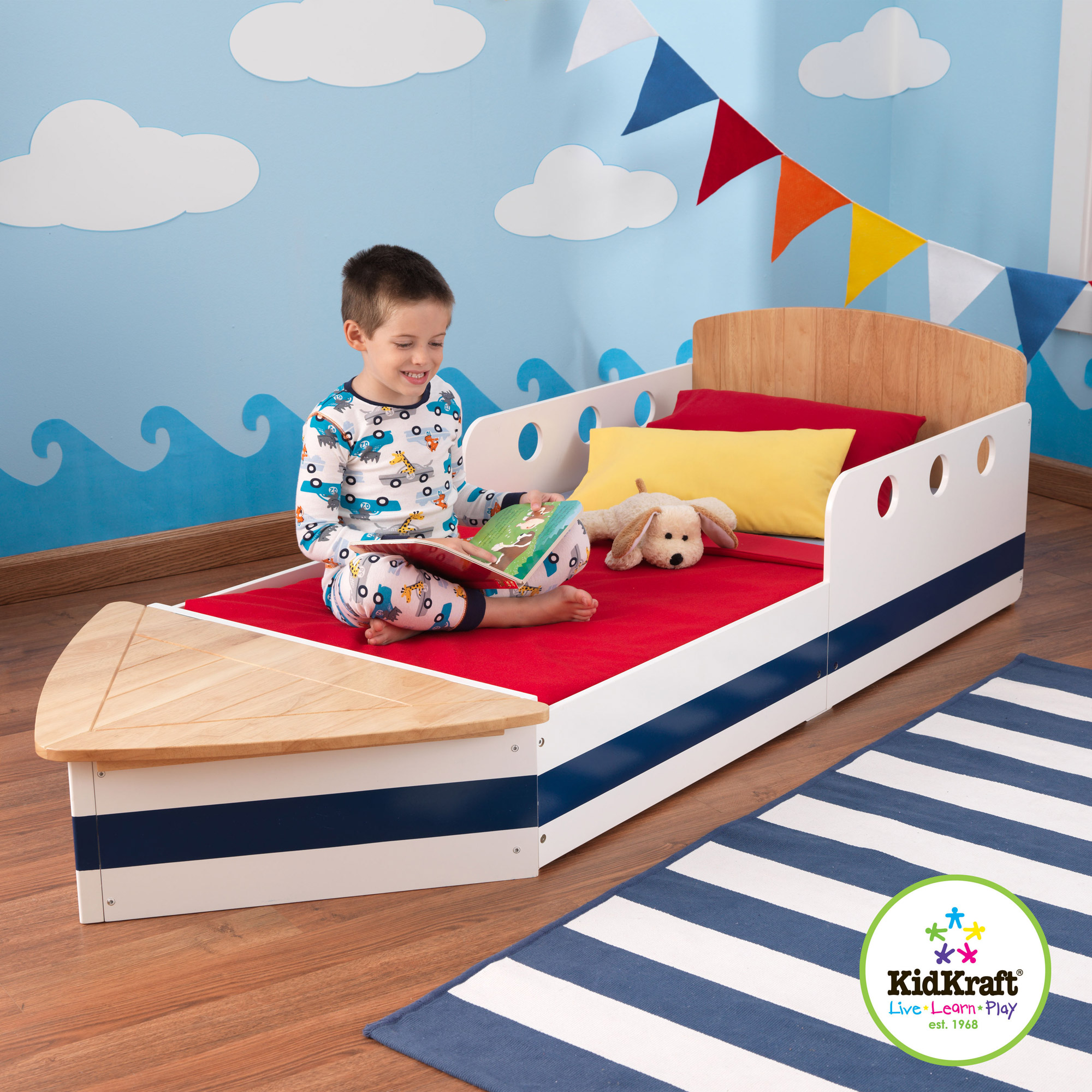 Детская кровать – Яхта, с ящиком для белья  