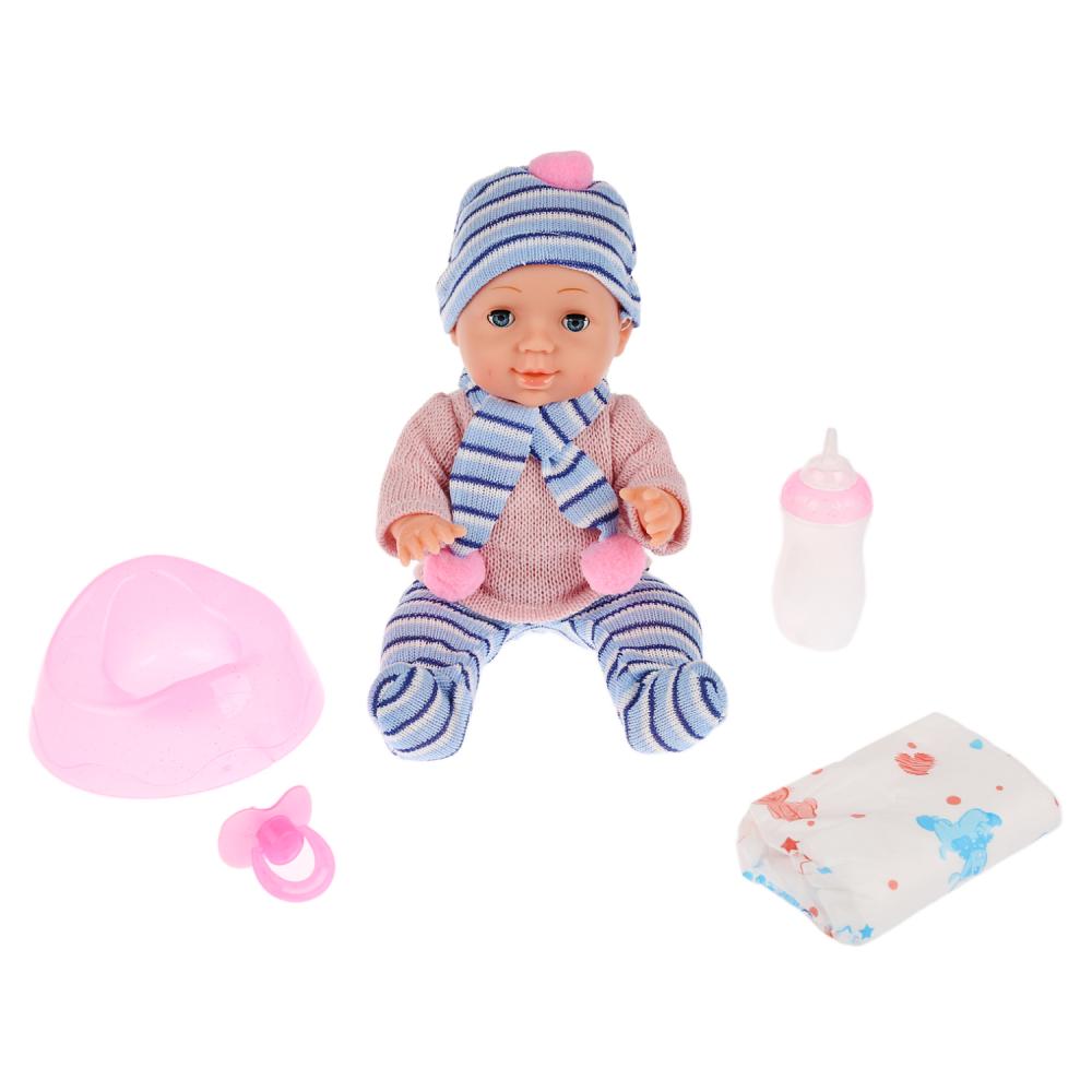 

Интерактивный пупс с мягким телом - Танечка, 25 см, пьет, писает, закрывает глазки, 50 звуков, с аксессуарами