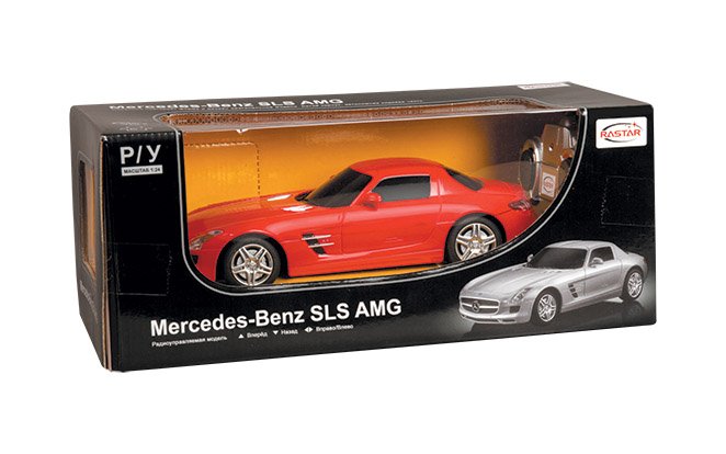 Машина р/у Mercedes SLS AMG, 19 см, цвет красный, масштаб 1:24, 27MHZ  
