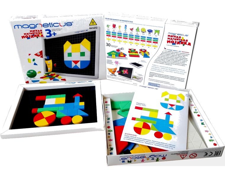 

Магнитная мозаика MAGNETICUS, 5 цветов, листок с примерами