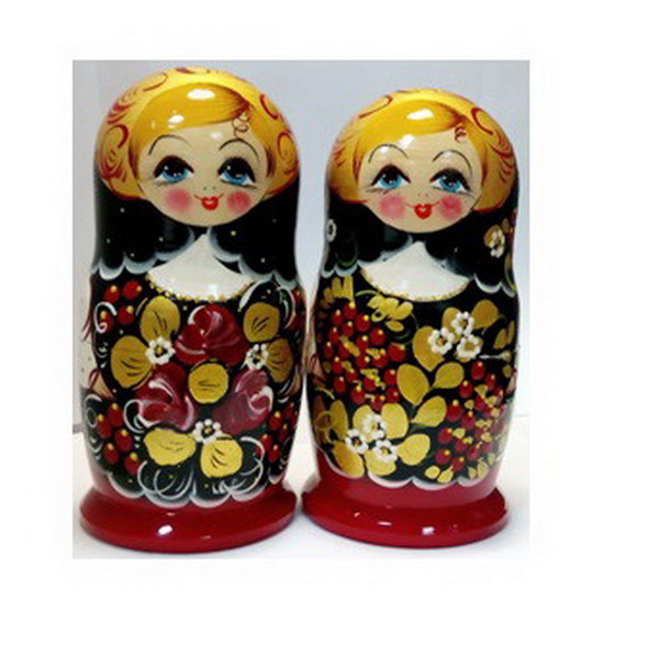 

Матрешка 5 в 1, большая - Ягодки, Эскиз 03, Розы, Красная смородина