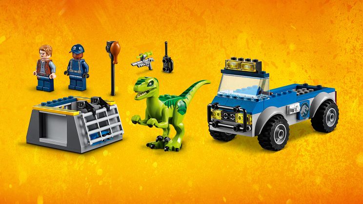 Конструктор Lego Juniors - Jurassic World Грузовик спасателей для перевозки раптора  