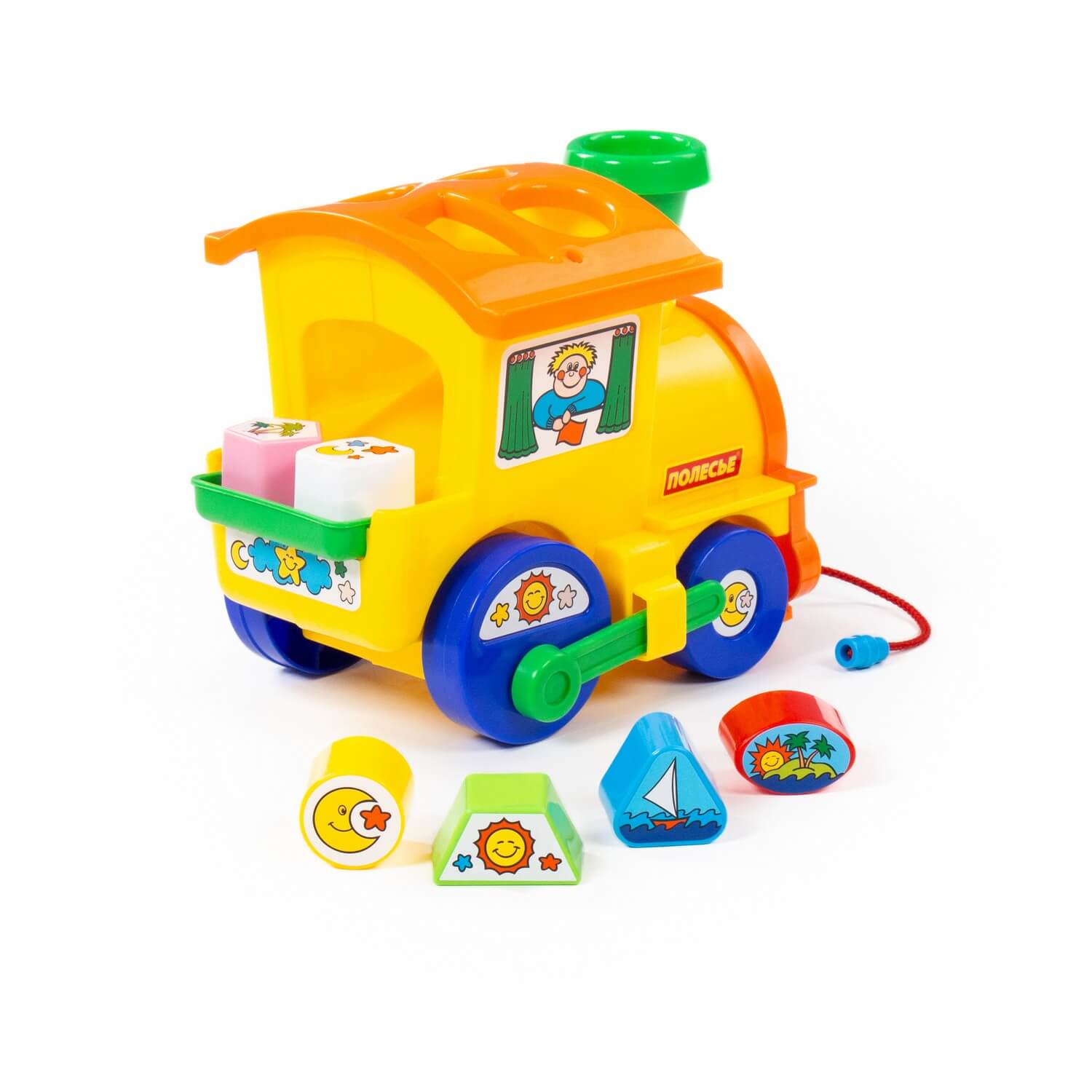 Развивающая игрушка-сортер Занимательный паровоз, в сеточке  