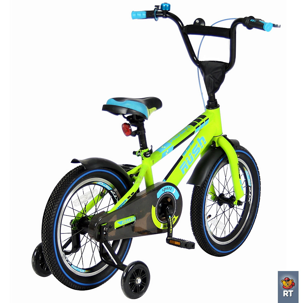Двухколесный велосипед Rush Sport, диаметр колес 16 дюймов, зеленый  