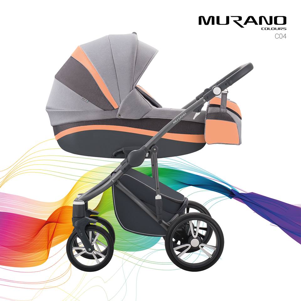Детская коляска Murano Colours 2 в 1, шасси - матовый графит/GRM, цвет C04  