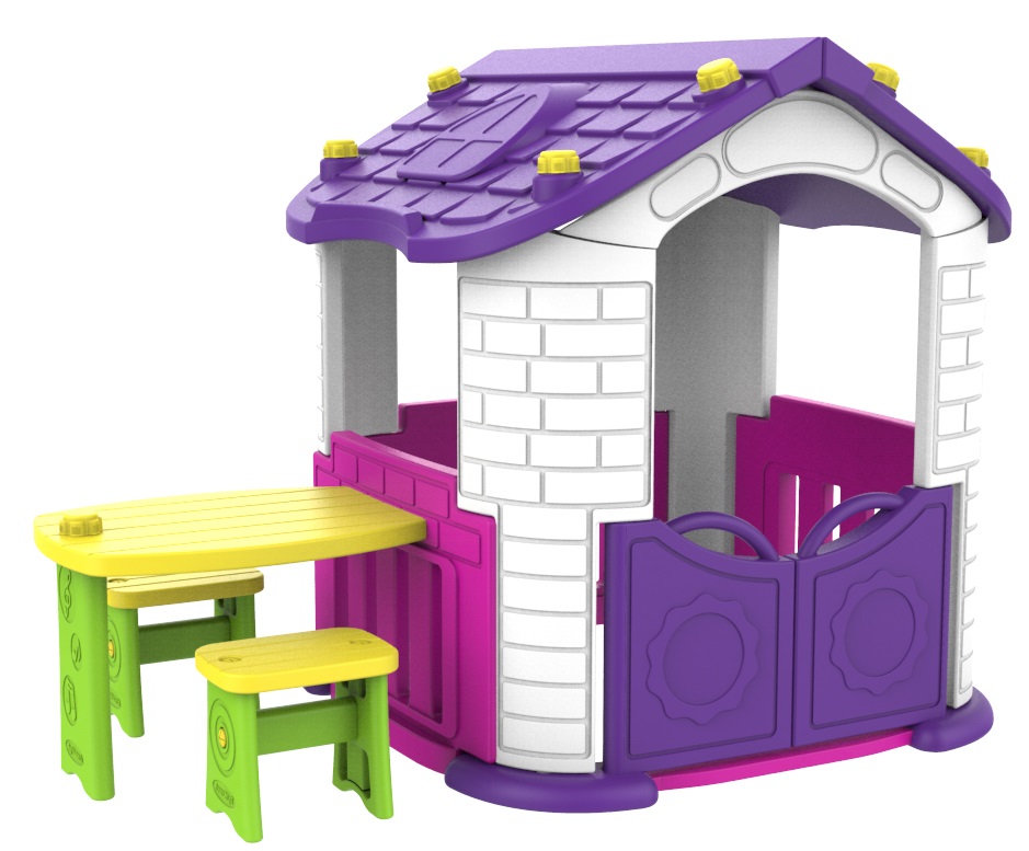 

Игровой домик со столиком и 2 стульчиками, фиолетовый