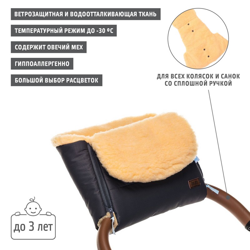 Муфта меховая для коляски Nuovita Vichingo Pesco Marino/Морской  