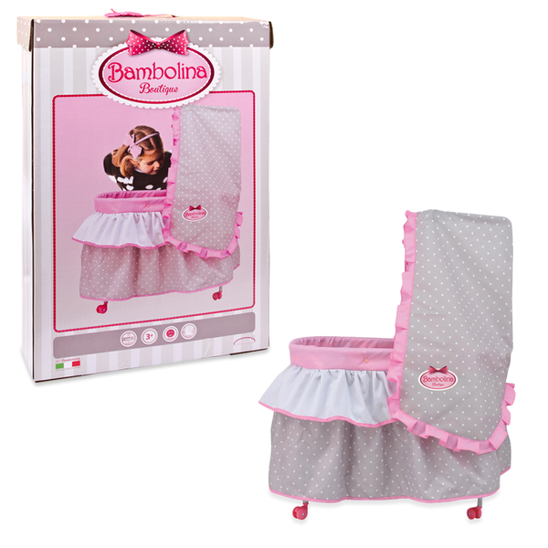 Кровать для куклы Bambolina Boutique с балдахином, одеялом и подушкой  