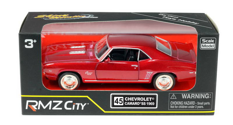 Металлическая инерционная машина RMZ City - Chevrolet Camaro SS 1969, 1:32, красный металлик  